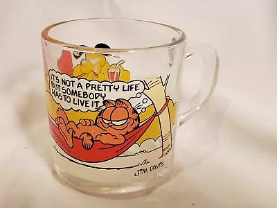 1978 Vintage McDonalds Garfield & Odie Glass Mug Coffee Cup Canoe - Hammock  • $6.49