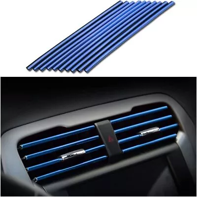 £2.99 • Buy 10x Auto Car Accessories Air Conditioner Outlet Decoration Strip Universal Blue