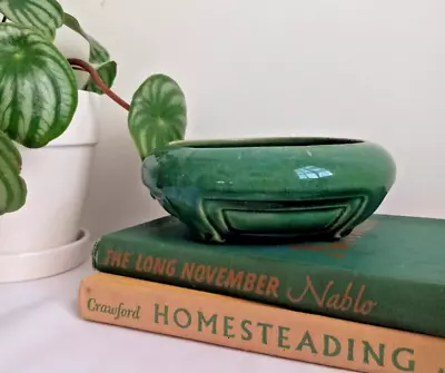 Zanesville Stoneware Company #095 Pottery Bowl In Emerald Green 6W • $25