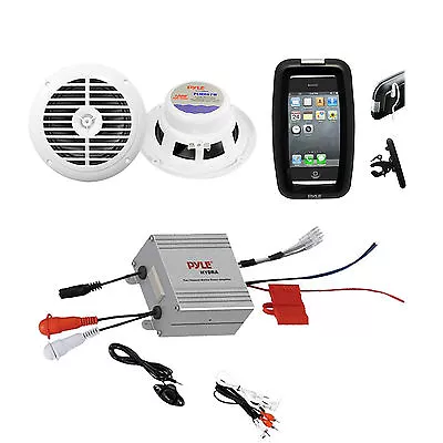 New Marine Outdoor Boat ATV Bike White Speakers 2 Channel IPod Input Amplifier • $121.49