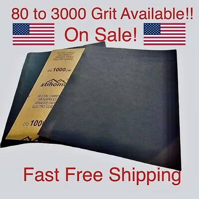 9x11'' Sandpaper Wet Or Dry Silicone Carbide Sandpaper Sheets Grit 80-2000 • $69.99