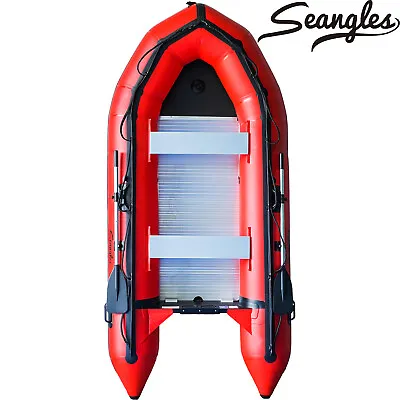 Inflatable Boat 4 Person Aluminum Floor Saltwater Fishing Boats Dinghy Boat • $1298