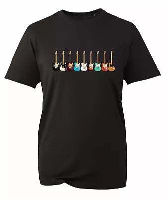 Telecaster Guitars T  Shirt Fender Classic Guitarist Rock Music BWC • £6.97