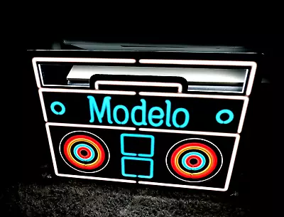Modelo Cerveza Beer LED Lighted Faux Neon Motion Summer Bumpbox Boombox Bar Sign • $450