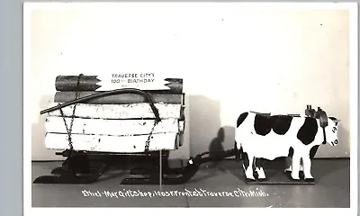 CENTENNIAL LOGGING DISPLAY Traverse City Real Photo Postcard Rppc Ethel-may Shop • $15.65