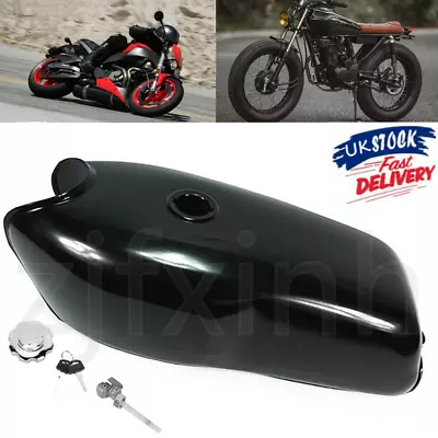 Motorcycle Fuel Tank Gallon Cafe Racer BMW Honda Yamaha Suzuki With Kit 9L/2.4 • £69.59