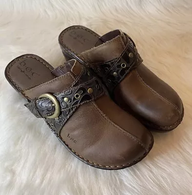 Boc Born Brown Clogs Mules Sz 8 US/ 39 EU Casual Buckle Details NWOT • $28