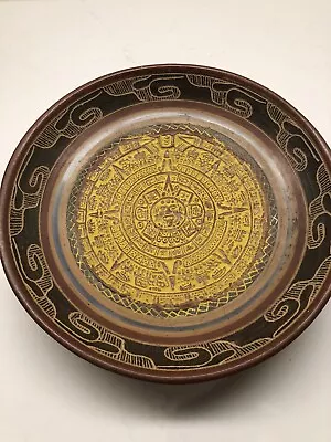Vintage Aztec Mayan Calender  Plate Redware  Mexico • $85