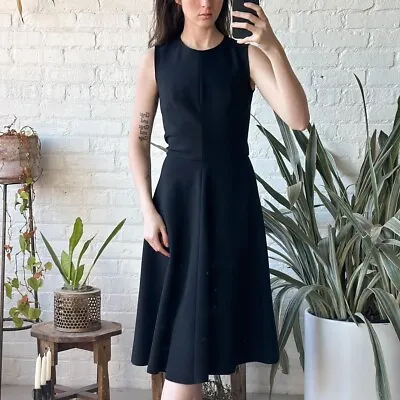 Yves Saint Laurent Vintage 90s/y2k Black Wool Midi Dress 38 • $315