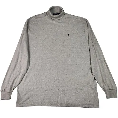 Polo Ralph Lauren Mens Turtleneck Shirt XXL Light Gray Pullover Long Sleeve NWT • $35.88