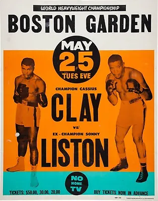 Muhammad Ali Vs. Sonny Liston Boxing Fight Reproduction Poster 11x14 Boston • $14.99