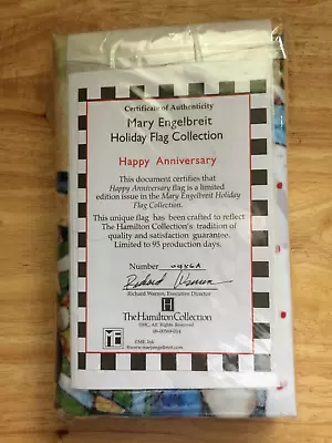 NEW ~ Mary Engelbreit Happy Anniversary Flag 41”x28” 2005 Hamilton Collection • $20.95