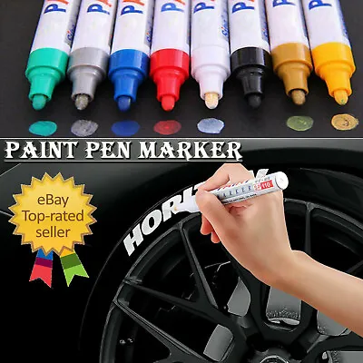 Paint Marker Pen Waterproof Oil Markers Pens Car Tyre Tire Tyres Metal Permanent • £2.39