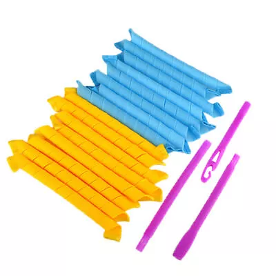 £12.13 • Buy No Heat Magic Long Hair Curlers Heatless Wave Spiral Curls Rollers Set With Hook