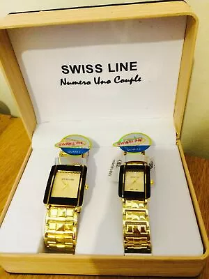 Swiss Line Numero Uno Couple Gold Watch • £42