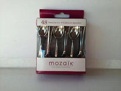 Mozaik 48 Mini Tasting Spoons Stainless Steel Coated Heavy Weight Plastic Sabert • $8.89