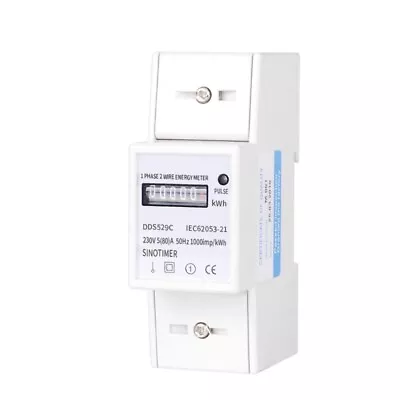 KWh Meter Electric Meter Single Phase 2P DIN-rail Electricity Power Consumption • $34.71