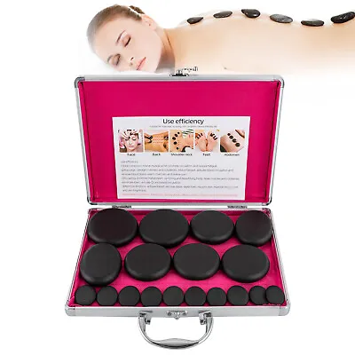 Hot Massage Stone Set Warmer Rock Kit Natural Basalt Rocks W/ Heating Box 16 Pcs • $31.35