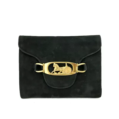 CELINE Horse Carriage Suede Leather Trifold Wallet/7Y0080 • £0.81