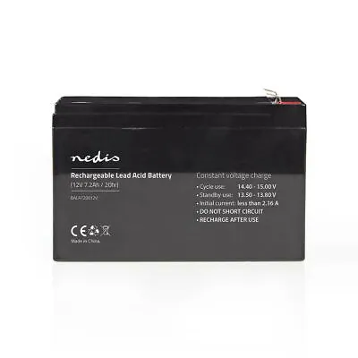 12v 12 Volt 7.2Ah 7200mAh Sealed Rechargeable Lead Acid Battery Burglar Alarm • £19.92