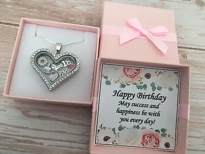 £6.99 • Buy Personalised BIRTHDAY Gifts Floating Memory Locket Necklace 15th 16th 18th 21st 