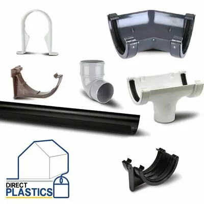 PVC Half Round Gutter Guttering | Various Colours | Downpipe Drain Pipe | UPVC • £2.92