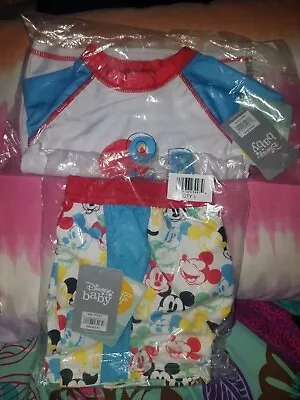 Disney Mickey Mouse Swim Rash Guard And Trunks For Baby  18-24 Months • $25.99