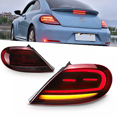 For VW Beetle 2013-2019 Red LED Tail Lights W/ Sequential Turn Signal Rear Lamps • $420.79