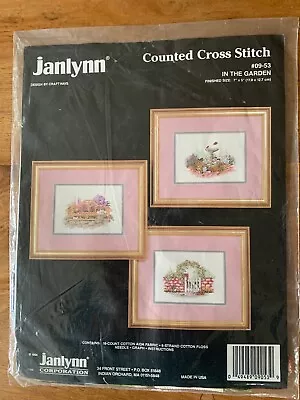 JANLYNN In The Garden New Sealed  Counted Cross Stitch KIT 09-53 • £8