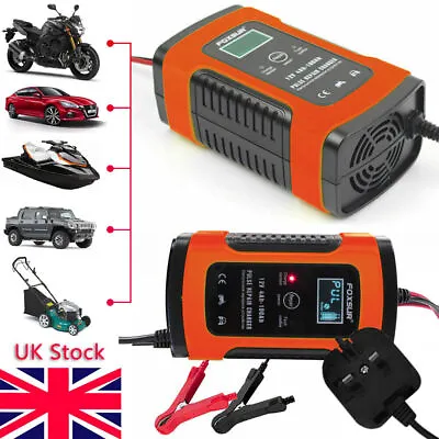 12V Automatic Electronic Car Battery Charger Fast/Trickle/Pulse Modes 5 AMP UK • £15.18