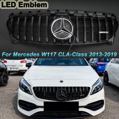GT R Grillel W/LED Emblem For 2013-2019 Mercedes Benz W117 CLA180 CLA250 CLA200 • $81.54