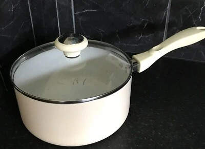 £8.50 • Buy Prestige Cream Non Stick Saucepan With Glass Lid - Size 20cm
