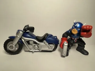Marvel Super Hero Squad 2009 CAPTAIN AMERICA AND MOTORCYCLE SET -smoke Free Home • $8.50