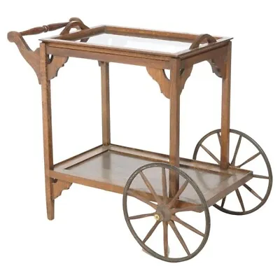 Antique Arts & Crafts Mission Oak Tea Serving Cart Circa 1910 • $600