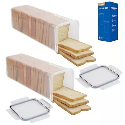  Pack Bread Box Plastic Bread Container Bread Storage For Kitchen Counter 2 • $29.68