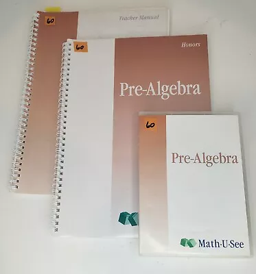 Math U See Pre-Algebra Teacher Manual Honors Workbook & DVD • $15