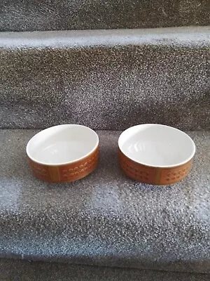 2 Vintage Hornsea Saffron Cereal Soup Bowls 12cm Diameter - 1972 • £10