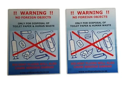 Uniflo Macerator X 2 Warning Sign Sticker/ Stickers For Saniflo Uniflo Grundfos. • £5.99