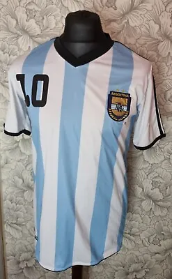 World Sport Argentina International Home Messi #10 Football Shirt Size Small Use • £13.99
