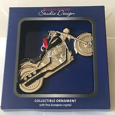 Regent Square Studio Design Motorcycle Collectible Christmas Ornament W/ Crystal • $10.99