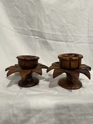 Vintage Monkey Pod Candle Holders • $12