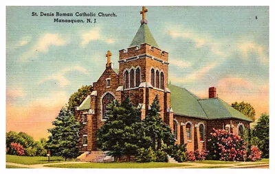 Postcard CHURCH SCENE Manasquan New Jersey NJ AP2517 • $6.66