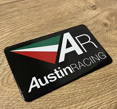 Austin Racing Metal Badge Exhaust Sticker Decal Heatproof 10mm X 60mm • $5.91