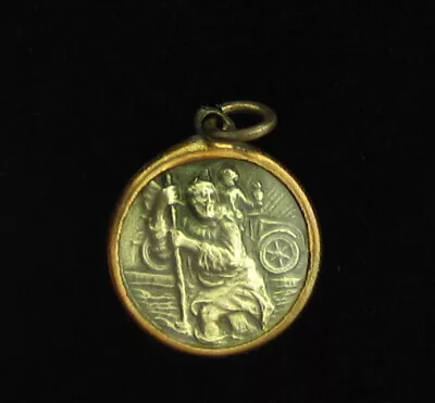 Vintage Saint Christopher Medal Plastic Coating Catholic Petite Medal Small Size • $7.99