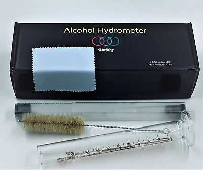 Alcohol Hydrometer 0-100% ABV Proof Tralle 0-200 Meter Whisky Moonshine Test Jar • $9.99