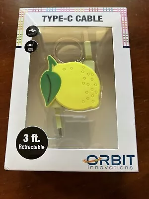 Lemon Keychain Charger Retractable Micro USB Type C Charger Cord CABLE NEW • $7.19