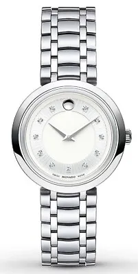 Movado 1881 Sapphire 11 Diamonds Silver Dial Silver Women's Watch 0607097 SD • $479.95