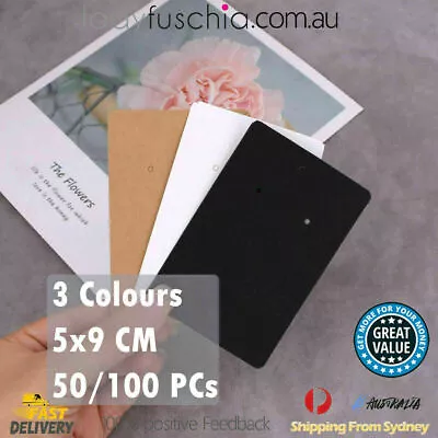 $11 • Buy 50/100 PCS Jewellery Cardboard Display Cards Neck Stud Earring Brown White Black