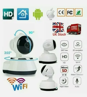 1080P WiFi IP Home Security Camera CCTV Baby Office Shed  Dog Night Vision CAM  • £19.99