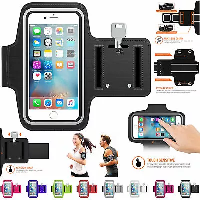 Sports Arm Band Mobile Phone Holder Bag Running Gym Armband Exercise All Phones • £5.98